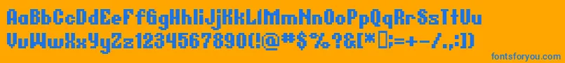 Bmgermar Font – Blue Fonts on Orange Background