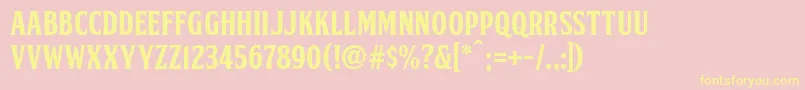 FtySkorzhenNcv Font – Yellow Fonts on Pink Background