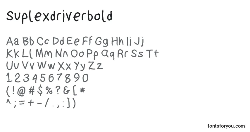 Шрифт Suplexdriverbold – алфавит, цифры, специальные символы