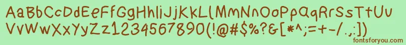 Suplexdriverbold Font – Brown Fonts on Green Background