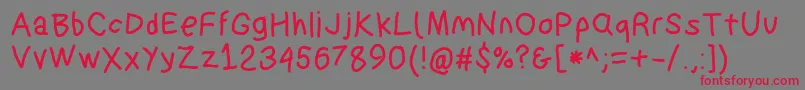 Suplexdriverbold-Schriftart – Rote Schriften auf grauem Hintergrund