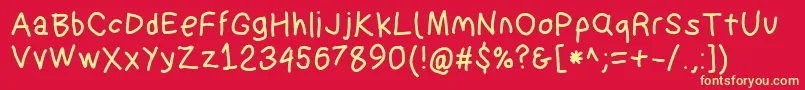 Suplexdriverbold-Schriftart – Gelbe Schriften auf rotem Hintergrund