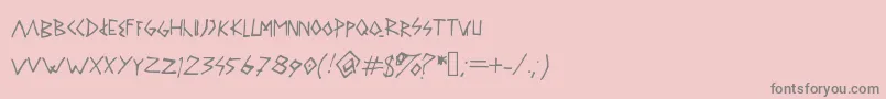 フォントDailyroutine – ピンクの背景に灰色の文字