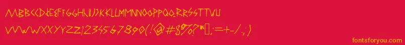 Dailyroutine Font – Orange Fonts on Red Background
