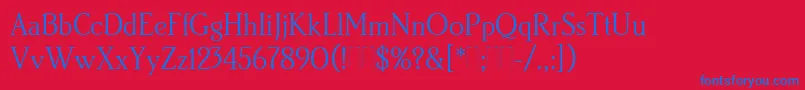 BrightonLightPlain Font – Blue Fonts on Red Background