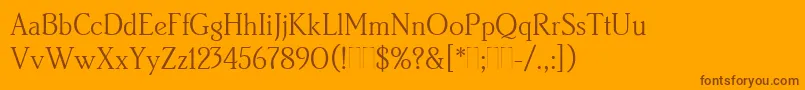 Подробнее о шрифте BrightonLightPlain Шрифт BrightonLightPlain – коричневые шрифты на оранжевом фоне