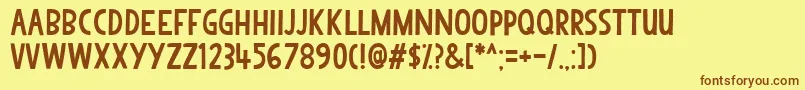 Jelly Font – Brown Fonts on Yellow Background