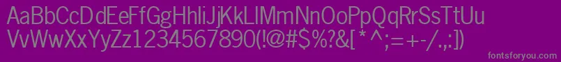 フォントMacrosskRegular – 紫の背景に灰色の文字