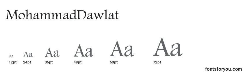Размеры шрифта MohammadDawlat