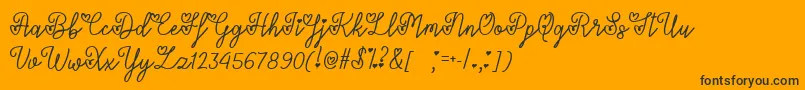 LoversInFebruaryTtf-Schriftart – Schwarze Schriften auf orangefarbenem Hintergrund