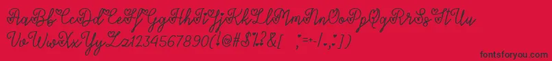 LoversInFebruaryTtf-Schriftart – Schwarze Schriften auf rotem Hintergrund
