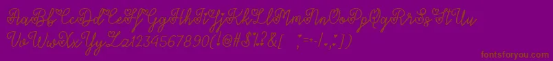 LoversInFebruaryTtf-fontti – ruskeat fontit violetilla taustalla