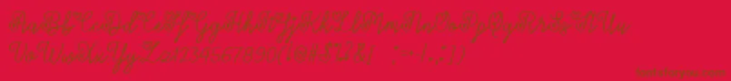 Шрифт LoversInFebruaryTtf – коричневые шрифты на красном фоне