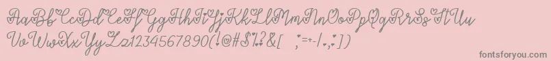 LoversInFebruaryTtf Font – Gray Fonts on Pink Background