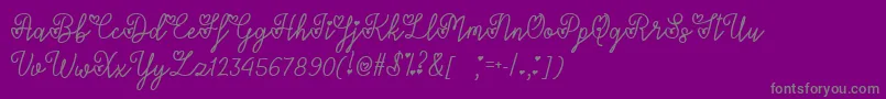フォントLoversInFebruaryTtf – 紫の背景に灰色の文字