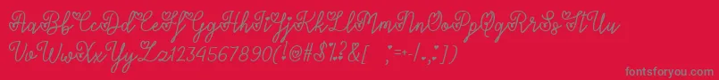 LoversInFebruaryTtf-fontti – harmaat kirjasimet punaisella taustalla