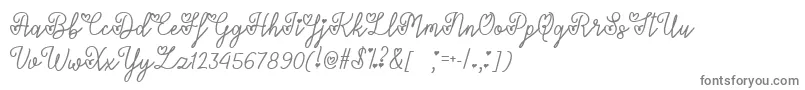 LoversInFebruaryTtf-fontti – harmaat kirjasimet valkoisella taustalla