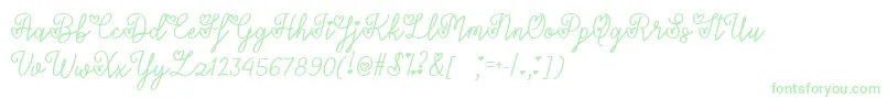 LoversInFebruaryTtf-fontti – vihreät fontit valkoisella taustalla