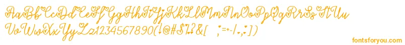 LoversInFebruaryTtf-fontti – oranssit fontit valkoisella taustalla