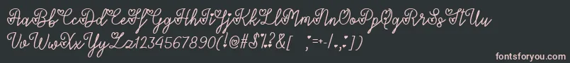 LoversInFebruaryTtf-fontti – vaaleanpunaiset fontit mustalla taustalla