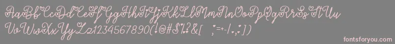 LoversInFebruaryTtf-Schriftart – Rosa Schriften auf grauem Hintergrund