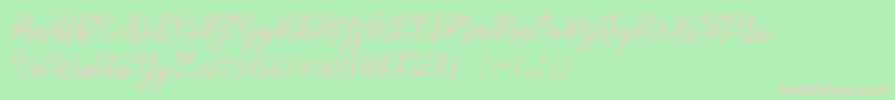 Шрифт LoversInFebruaryTtf – розовые шрифты на зелёном фоне