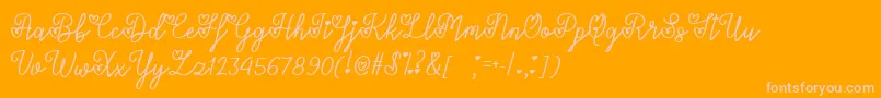 LoversInFebruaryTtf-fontti – vaaleanpunaiset fontit oranssilla taustalla