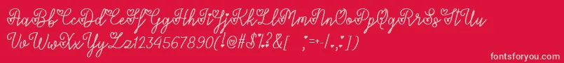 Шрифт LoversInFebruaryTtf – розовые шрифты на красном фоне