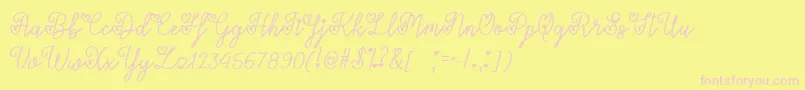 Шрифт LoversInFebruaryTtf – розовые шрифты на жёлтом фоне