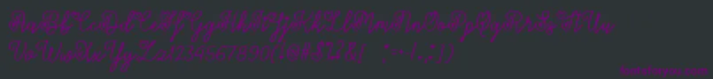 Шрифт LoversInFebruaryTtf – фиолетовые шрифты на чёрном фоне
