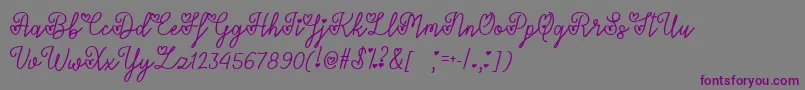 LoversInFebruaryTtf-fontti – violetit fontit harmaalla taustalla
