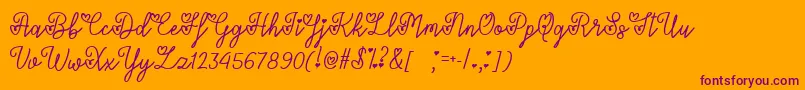 LoversInFebruaryTtf-fontti – violetit fontit oranssilla taustalla