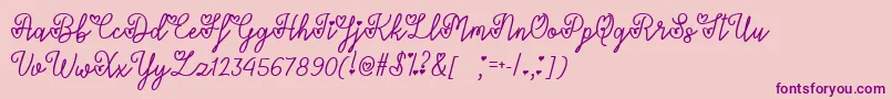 LoversInFebruaryTtf-fontti – violetit fontit vaaleanpunaisella taustalla