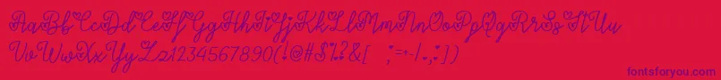 Шрифт LoversInFebruaryTtf – фиолетовые шрифты на красном фоне