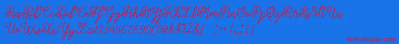 LoversInFebruaryTtf-fontti – punaiset fontit sinisellä taustalla