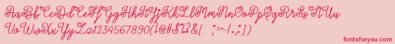 LoversInFebruaryTtf-fontti – punaiset fontit vaaleanpunaisella taustalla