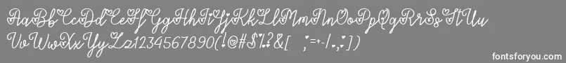 フォントLoversInFebruaryTtf – 灰色の背景に白い文字
