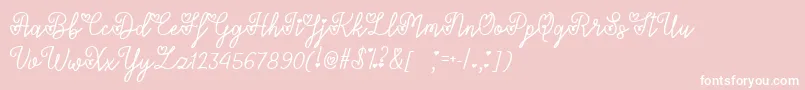 フォントLoversInFebruaryTtf – ピンクの背景に白い文字