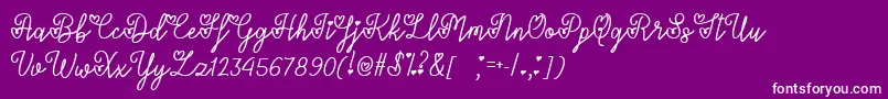 フォントLoversInFebruaryTtf – 紫の背景に白い文字