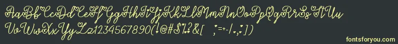 LoversInFebruaryTtf-fontti – keltaiset fontit mustalla taustalla