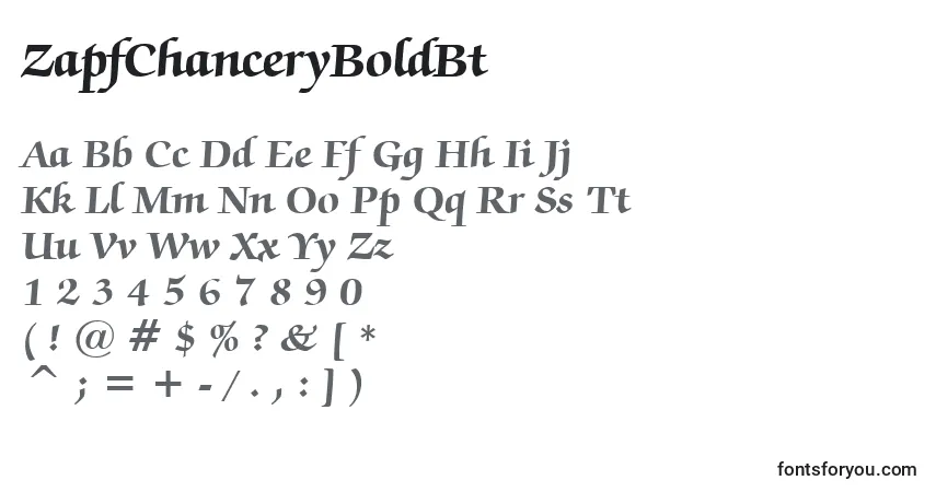 Czcionka ZapfChanceryBoldBt – alfabet, cyfry, specjalne znaki