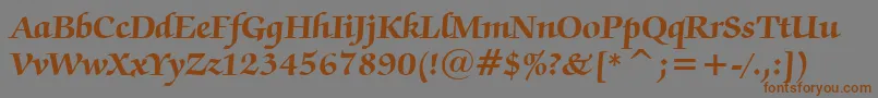 ZapfChanceryBoldBt-Schriftart – Braune Schriften auf grauem Hintergrund