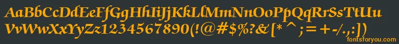 ZapfChanceryBoldBt Font – Orange Fonts on Black Background