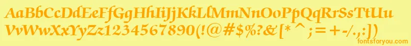 ZapfChanceryBoldBt Font – Orange Fonts on Yellow Background