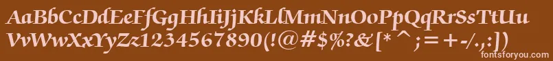 ZapfChanceryBoldBt Font – Pink Fonts on Brown Background