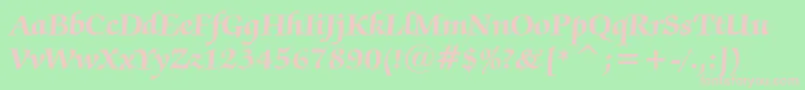 Fonte ZapfChanceryBoldBt – fontes rosa em um fundo verde