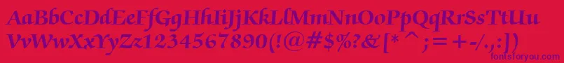 Czcionka ZapfChanceryBoldBt – fioletowe czcionki na czerwonym tle