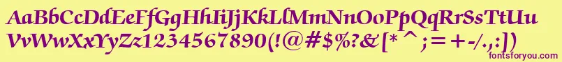 ZapfChanceryBoldBt Font – Purple Fonts on Yellow Background