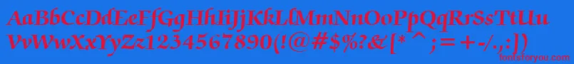 ZapfChanceryBoldBt Font – Red Fonts on Blue Background