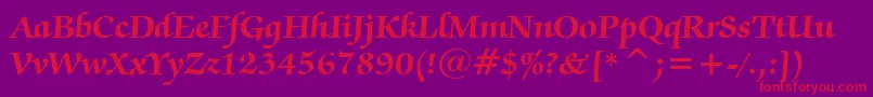 ZapfChanceryBoldBt-Schriftart – Rote Schriften auf violettem Hintergrund